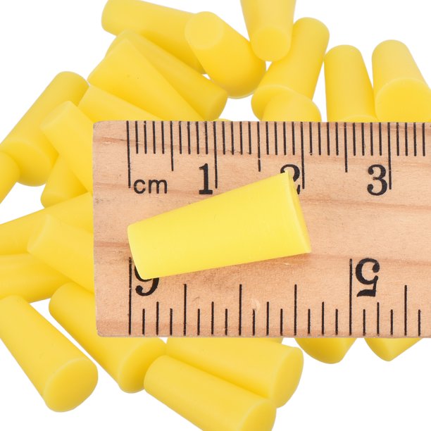 Uxcell 50Pcs Tapones de Silicona, 1/4" x 3/8" (6.5mm x 9.5mm) Resistentes a Altas Temperaturas, Reutilizables para Pintura y Sellado, Amarillo