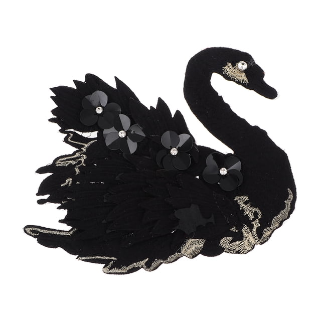 Swan Forma Bordado Patch Costura Artesanía Decoración DIY Bordado Applique