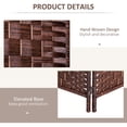 thumbnail image 5 of HOMCOM 6' Tall Wicker Weave 4 Panel Room Divider Privacy Screen - Brown, 5 of 9