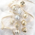Christmas Tree Decorations Set, 40ct White and Gold Shatterproof