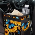 thumbnail image 6 of Starry Sky Sunflower Butterfly Foldable Car Trash Can with Lid, Leak-proof Hanging Storage Bag - Car Garbage Can, Trash Can for Car, Car Trash Bin, 6 of 6