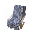 thumbnail image 4 of Antique Soft Flannel Fleece Blanket, Vintage Patchwork Inspired Mosaic Tile Pattern Traditional Classic Design, Cozy Plush for Indoor and Outdoor Use, 60" x 80", Blue Navy Blue White, by Ambesonne, 4 of 6