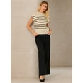 thumbnail image 3 of DARING DIVA Cap Sleeve Sweater Vest Mock Neck Ribbed Knit Pullover Top S Beige, 3 of 7