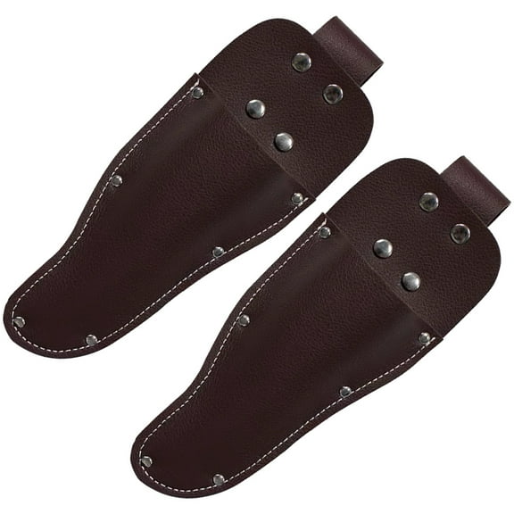 Practical Scissor Cover with Belt Loop Made of Durable Coffee Leather for Storage Use 2pcs