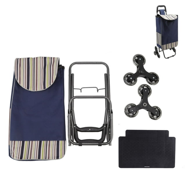 Carrito de compras plegable para personas mayores con ruedas giratorias para comprar verduras.