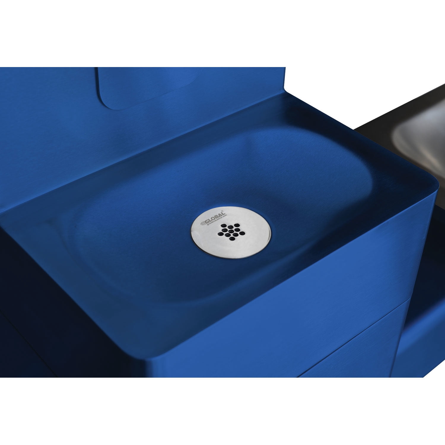 Outdoor Bottle Filling Station & Drinking Fountain, Blue Powder Coat
