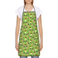 thumbnail image 2 of Naloa 1Pack Adjustable Bib Apron Waterdrop Resistant Cooking Kitchen Aprons for Women Men Chef, Cute Green Frog Print, 2 of 5