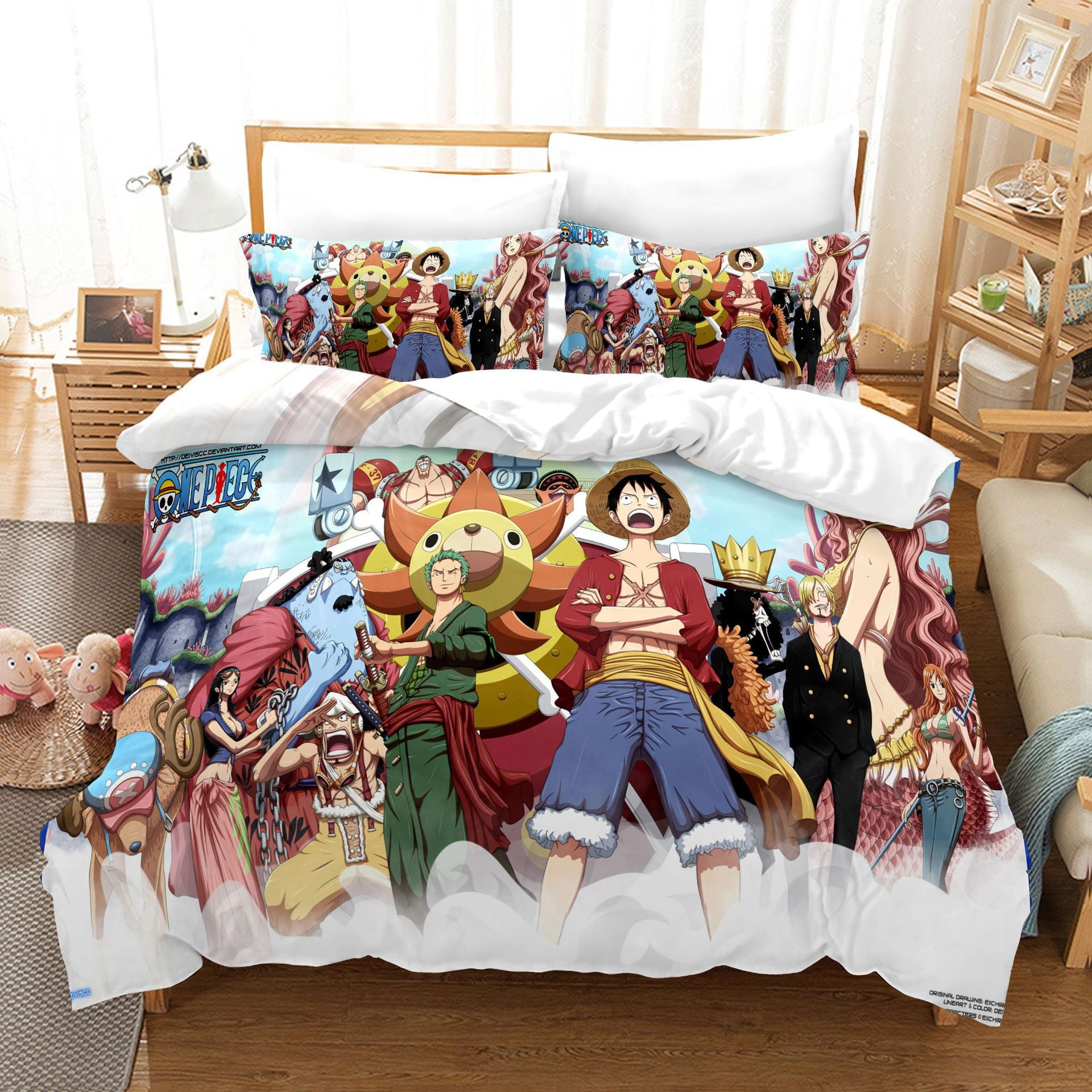 Anime One Piece Luffy Twin Size Bedding Bed Set for Teens Boys Girls ...