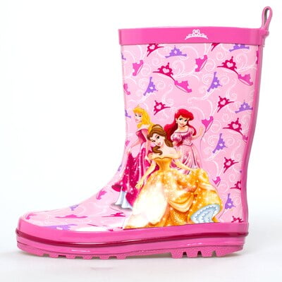 Nuevo pañuelo de Disney, botas de lluvia rosas para niñas, princesas, niños, zapatos de agua para niños, chanclos, zapatos para padres, botas congeladas para coche, plantilla de 25 cm, 17,5 cm Gao Jinjia LED