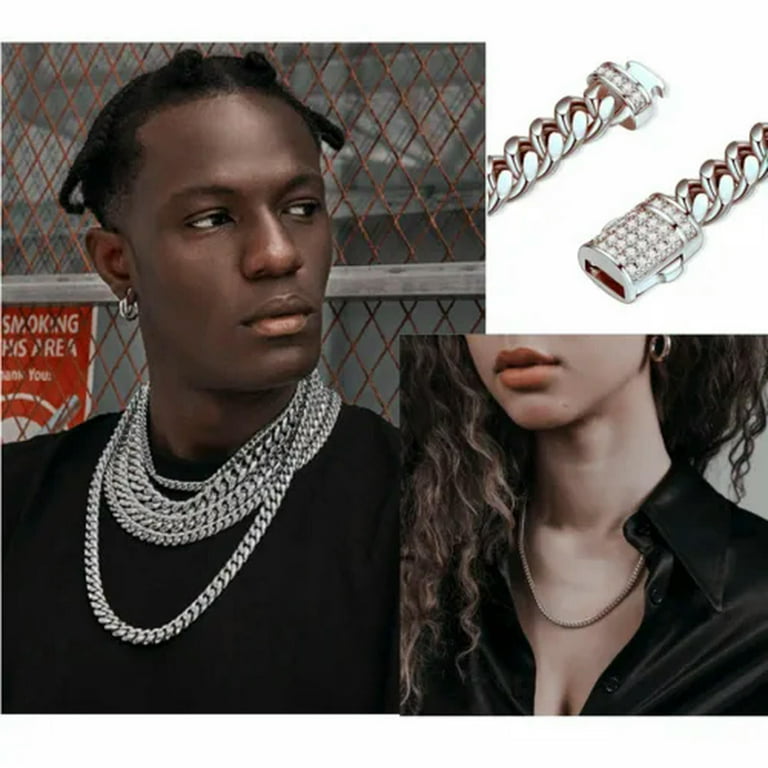 QQTDFG 6mm-14mm Mens Miami Cuban Link Chain SOLID Stainless Steel