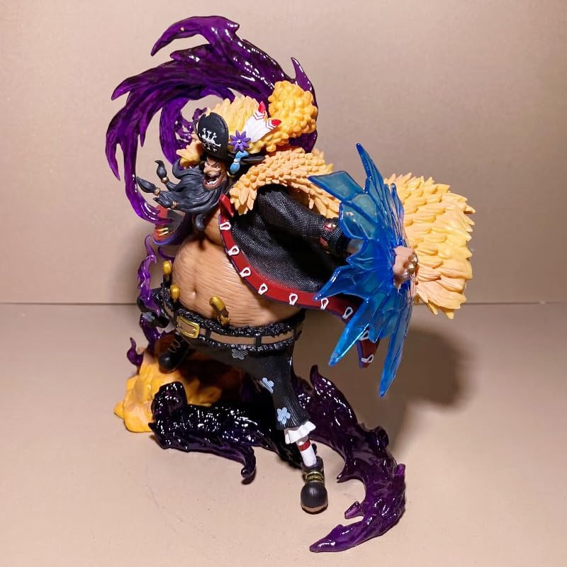 Blackbeard Figure Furious Fighting Marshall·D·Teach Figurine 26cm/10.2inch PVC Anime Character Statue Model Decoration Ornament Gifts