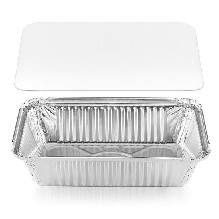 NYHI 50-Pack Heavy Duty Disposable Aluminum Oblong Foil Pans with Lid