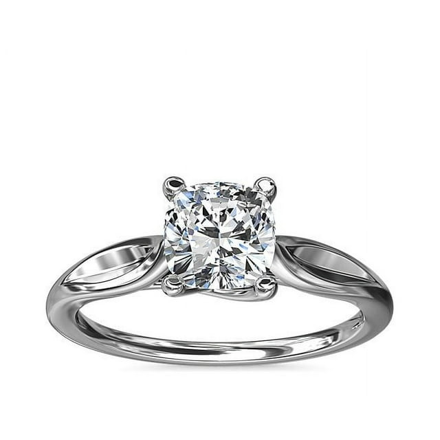 1.00 Carat Excellent Round Cut Real Diamond New Design Solitaire Ring for Wedding Solid 18K White Gold Size 11