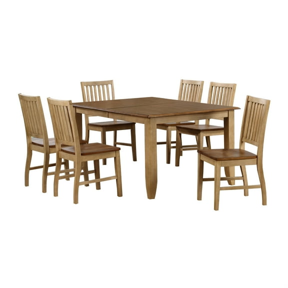 Sunset Trading Brook 7-Piece 72" Rectangular Extendable Wood Dining Set in Cream
