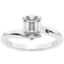 IGI Certified 4 Carat Emerald Shape Lab Grown Diamond Engagement Ring | 14K White Gold | Seraphina Twist Prongs Solitaire Diamond Ring | FG-VS1-VS2 Quality Friendly Diamonds