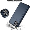 thumbnail image 5 of iPhone 11 Pro Max Case with Card Holder Heavy Duty Protective Dual Layer Shockproof Hidden Card Slot Slim Wallet Case for iPhone 11 Pro Max for Men&Women(Blue), 5 of 14