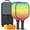 Black-4, variant on Pickleball Paddles Set Of 2, Fiberglass Surface, Vibrant Rainbow Print, 4 Balls & Bag