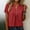 Red(New), variant on PNTUTB Summer Fashion Women's Casual Loose Comfortable Solid Color V Neck Half Button Short Sleeve T Shirt