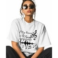 thumbnail image 2 of Women's Graphic T-Shirt White L Women's Tops My Brain Is 80% Song Lyrics Crew Neck Short Sleeve Shirts for Women, 2 of 3