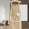 thumbnail image 4 of Cute Rabbit Ears Apron for Women - Adjustable Bib Cooking Kitchen Aprons, with Pockets - Ideal for BBQ, Drawing, Baking, Kitchen Use - Yellow, 4 of 6