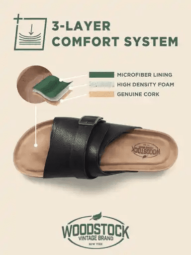 Woodstock Men's Austin Genuine Leather Comfort Sandal