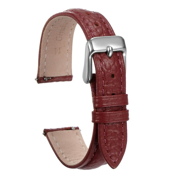 Uxcell Genuine Leather Watch Bands 14mm Flat Quick Replacement Leather Watch Strap Elegant Women Men Watch Straps Red