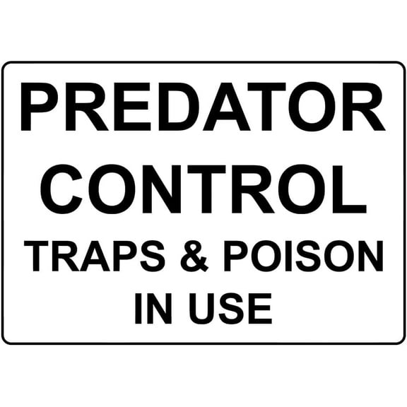 Predator Control Traps And Poison In Use Sign Pesticide Signs Style Caution Metal Tin Sign– Bold, High-Visibility Design for Safety,8×12 inch