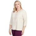 thumbnail image 3 of Alfred Dunner Womens Center Embellished V-Neck Top, 3 of 4