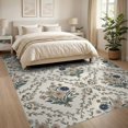 thumbnail image 3 of ODIKA 8'x10' Washable Area Rug Boho Daisy With Whimsical Botanical Border Floral Print Playful Expressive for King Size Bedroom Under Bed, Master Suite, Non-Shedding, Easy Care, 3 of 7