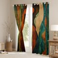 thumbnail image 3 of Manfei Retro Boho bohemian Black Out Curtains,Vintage Wave Striped Curtains Pack of 2 (42x63 Each),Gradient Green Brown Bedroom Curtains For Teens,Ultra Soft Home Decor, 3 of 6