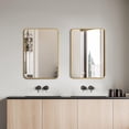 thumbnail image 3 of Knubmt Rectangular Wall Mirror Gold Metal Frame Makeup Mirror Vanity Mirror for Bathroom, Living Room, 24x32 Inch, 3 of 8