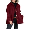 thumbnail image 2 of Cyber*Monday on Sale ChaoHeng Womens Winter Coats Women's Corduroy Hooded Jacket,Fashion Relaxed Long Sleeve Coat, 2 of 7