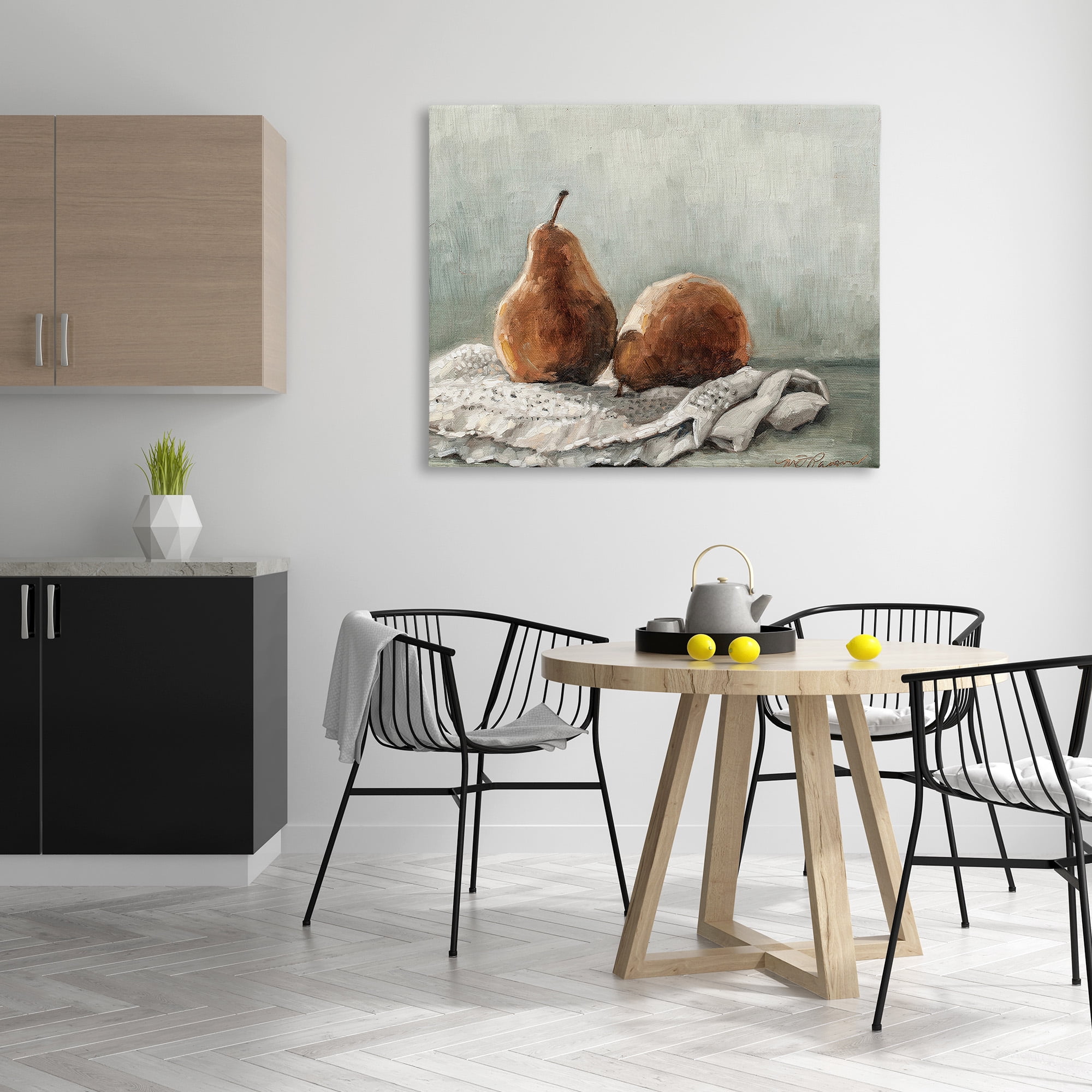 Stupell Industries Pears on Blanket Painting Food & Beverage Painting Gallery Wrapped Canvas Art Print Wall Art, 48 x 36