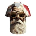 thumbnail image 2 of Mens Christmas Hawaiian Shirt Casual Button Down Shirts Funny Santa Claus Printed Blouse Short Sleeve Pullover Christmas Tree Sweatshirt Xmas Party Holiday Shirt Festive Santa Tops, S-5XL, 2 of 4