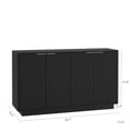 thumbnail image 2 of PORKISS 55.1" Fluted Sideboard, Modern Wood Buffet Cabinet with Storage, Accent Cabinet with Adjustable Shelves for Dining Room, Living Room & Entryway, Black, 2 of 8