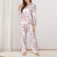 thumbnail image 2 of Lsque Christmas Snowflakes Pattern Long Sleeve Pajama Set for Women - Soft 2-Piece Sleepwear and Loungewear Set with Pockets, Comfy Nightwear-Medium, 2 of 7