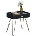 thumbnail image 7 of Home Square 1-Drawer Wood End Table in Black & Gold Metal Legs - Set of 2, 7 of 7