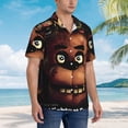 thumbnail image 4 of Lsque Five Nights At Freddy'S Pattern Hawaiian Shirt for Men Unisex Summer Beach Casual Short Sleeve Cotton Linen Button Down Shirts-Large, 4 of 6