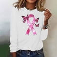 thumbnail image 4 of Cxenplz Women's Breast Cancer Awareness T-Shirts Cute Pink Ribbon Graphic Print Tees Tops Fall Casual Long Sleeve Crew Neck Dressy Shirts, 4 of 4
