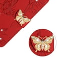 thumbnail image 3 of SaniMore Case for Samsung Galaxy A34 5G 2023, [Crossbody/Wrist Lanyard] PU Leather Embossed Butterfly [Diamond Clasp] Card Slots kickstand Shockproof Glitter Wallet Shell, Red, 3 of 12