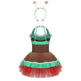 thumbnail image 4 of Aislor Girls Christmas Sleeveless Dress with Hair Hoop Dance Tulle Dress Outfits Brown 10, 4 of 8