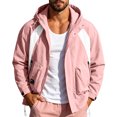 thumbnail image 6 of LVHAOGJOB Mens Hoodie Jackets Lightweight with Zipper Rain Jackets with Pockets Big and Tall Coats for Men Athletic, 6 of 9