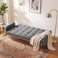 thumbnail image 4 of 69" Soft Teddy Fleece Sofa Bed, Couch with 3-Speed Convertible Design, Futon with Stable Durable Frame for Living Room Small Spaces, Gray, 4 of 9