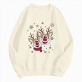 thumbnail image 4 of Towmus Ugly Christmas Sweatshirt Funny Elk Sequins Graphic Long Sleeve Women Casual Crew Neck Pullover Tops, 4 of 6
