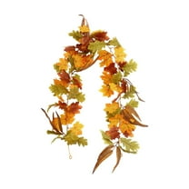 yulier Fall Maple Leaves Garland Fall Decor, 68.9 Inch Artificial Maple Leaf Fall Garland, Fall Decorations for Home, Hanging Fall Leaves Vines Garland for Thanksgiving Party Fireplace Decor