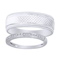 thumbnail image 2 of AFFY Rounds Cut White Natural Diamond His And Hers Wedding Band Set in 14K White Gold (0.13 Cttw), 2 of 2