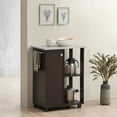 thumbnail image 3 of Hodedah 23.6" Wide Open Shelves and Cabinet Space Kitchen Cart in Chocolate-Grey, 3 of 4