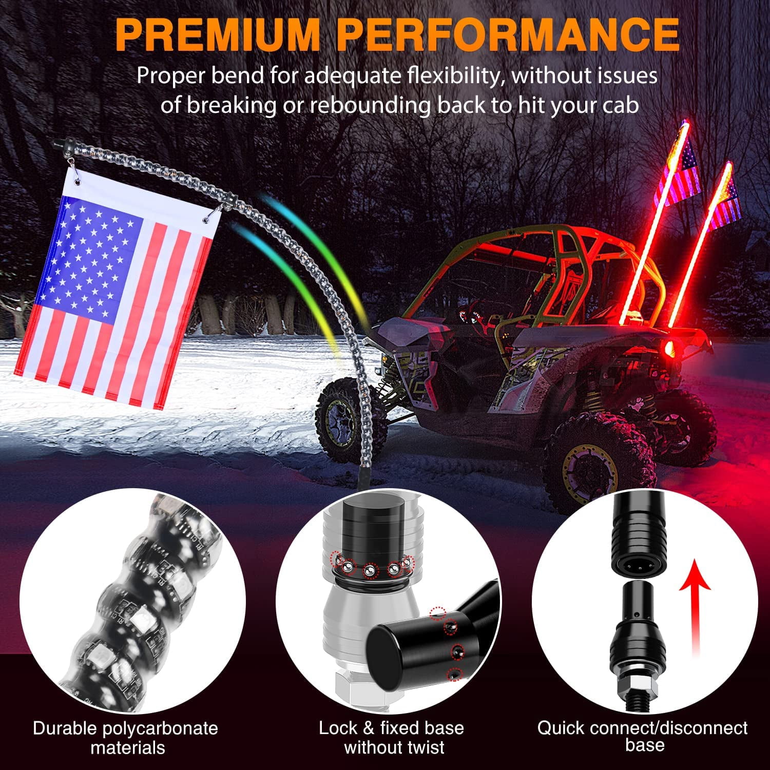 Nilight 2Pcs 5Ft Spiral RGB Led Whip Light w/RGB Chasing Modes RF Remote Control Lighted Antenna for Can-am ATV UTV RZR Polaris Dune Buggy 4 Wheeler Offroad Jeep Truck
