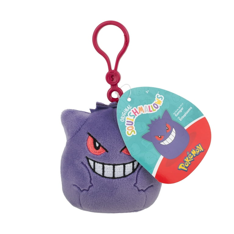 Pok√©mon Squishmallow Clip-On Plush 3.5-inch Gengar, Official