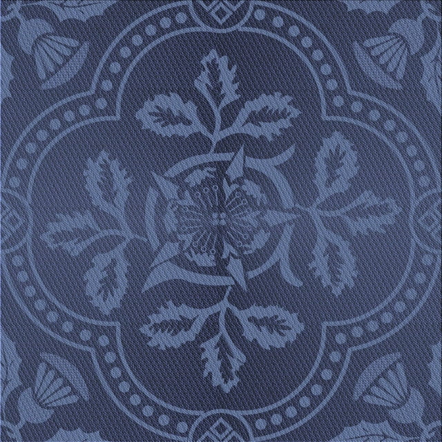 Ahgly Tapis d'Intérieur Lavable en Machine Carré Bleu Transitionnel, 7 Pieds Carré